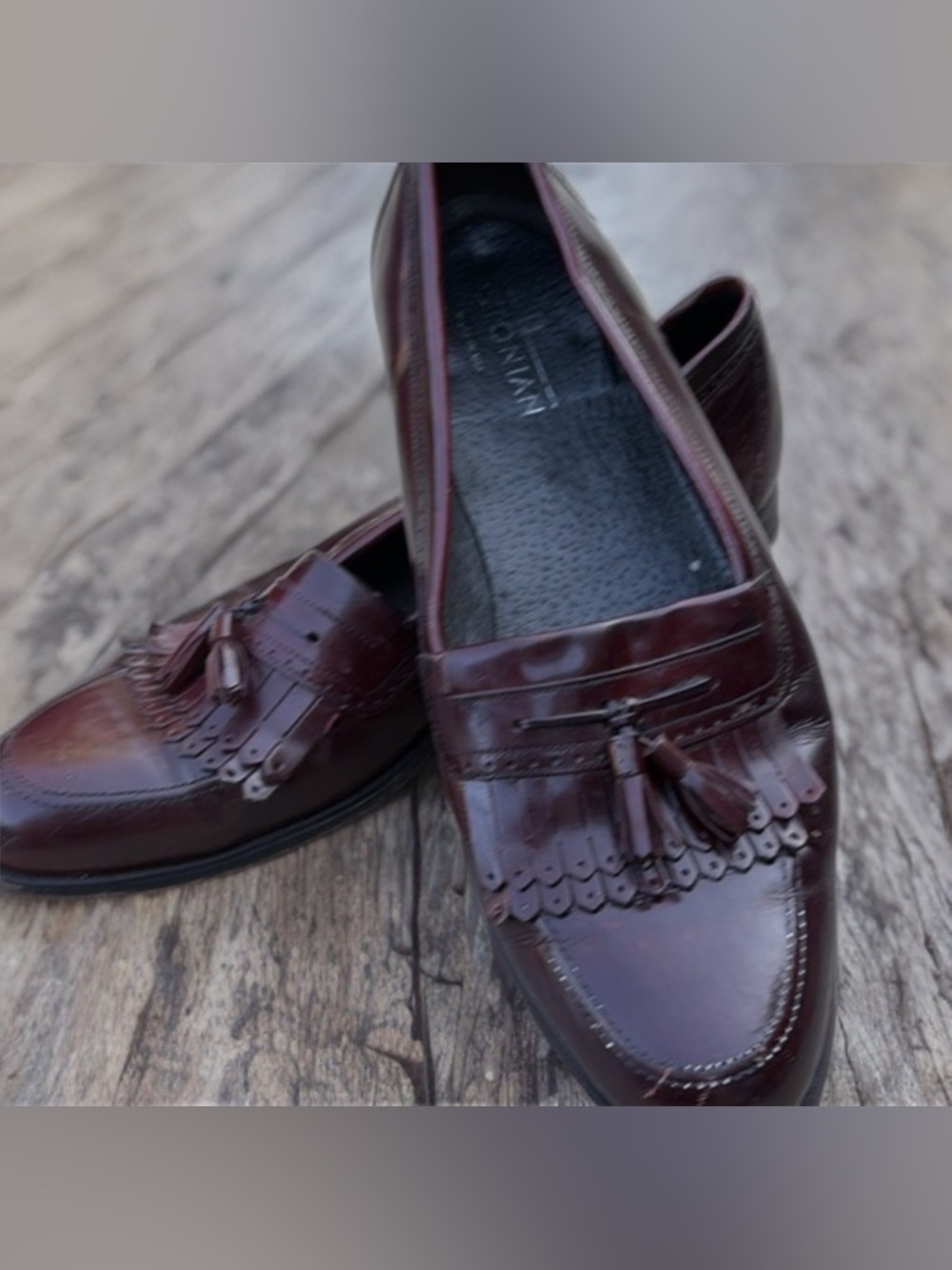Bostonian Men's Tassel Kiltie Loafers in Burgundy